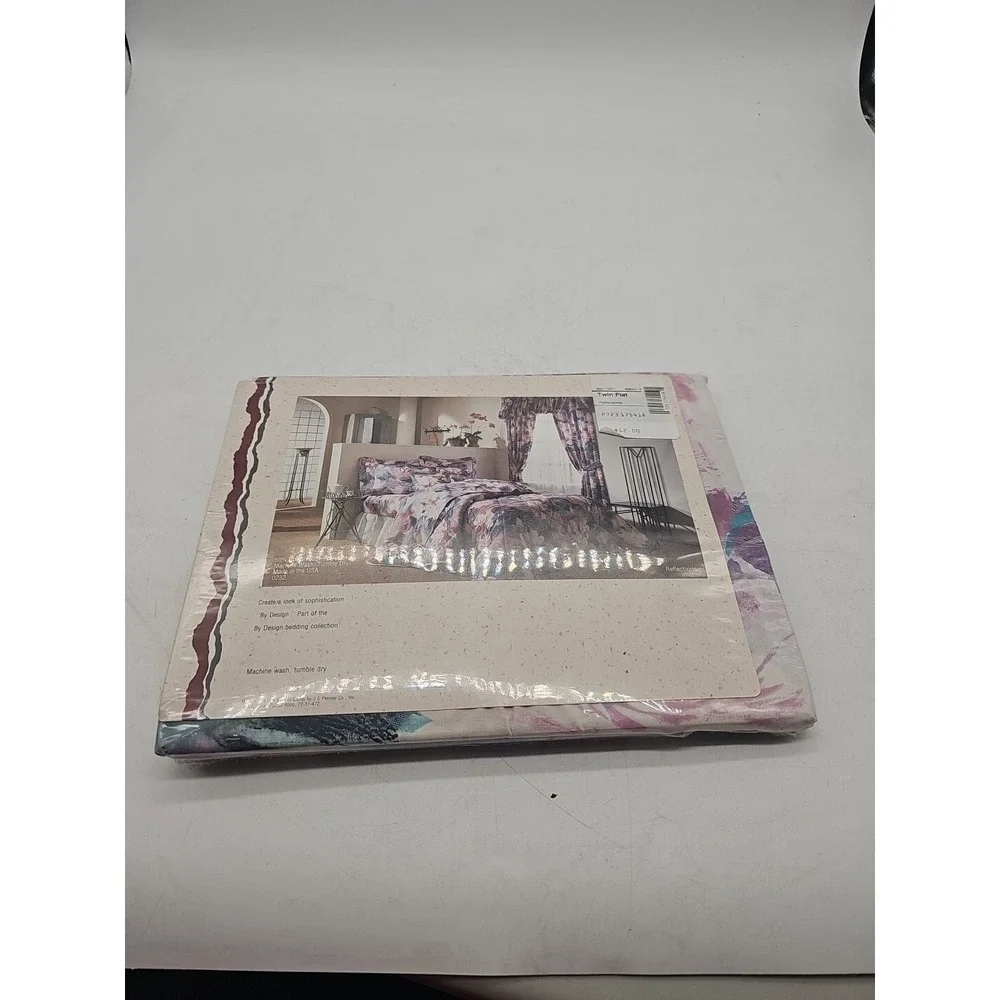 BY‎ DESIGN~JC Penny Twin Flat Sheet Reflections Watercolor 